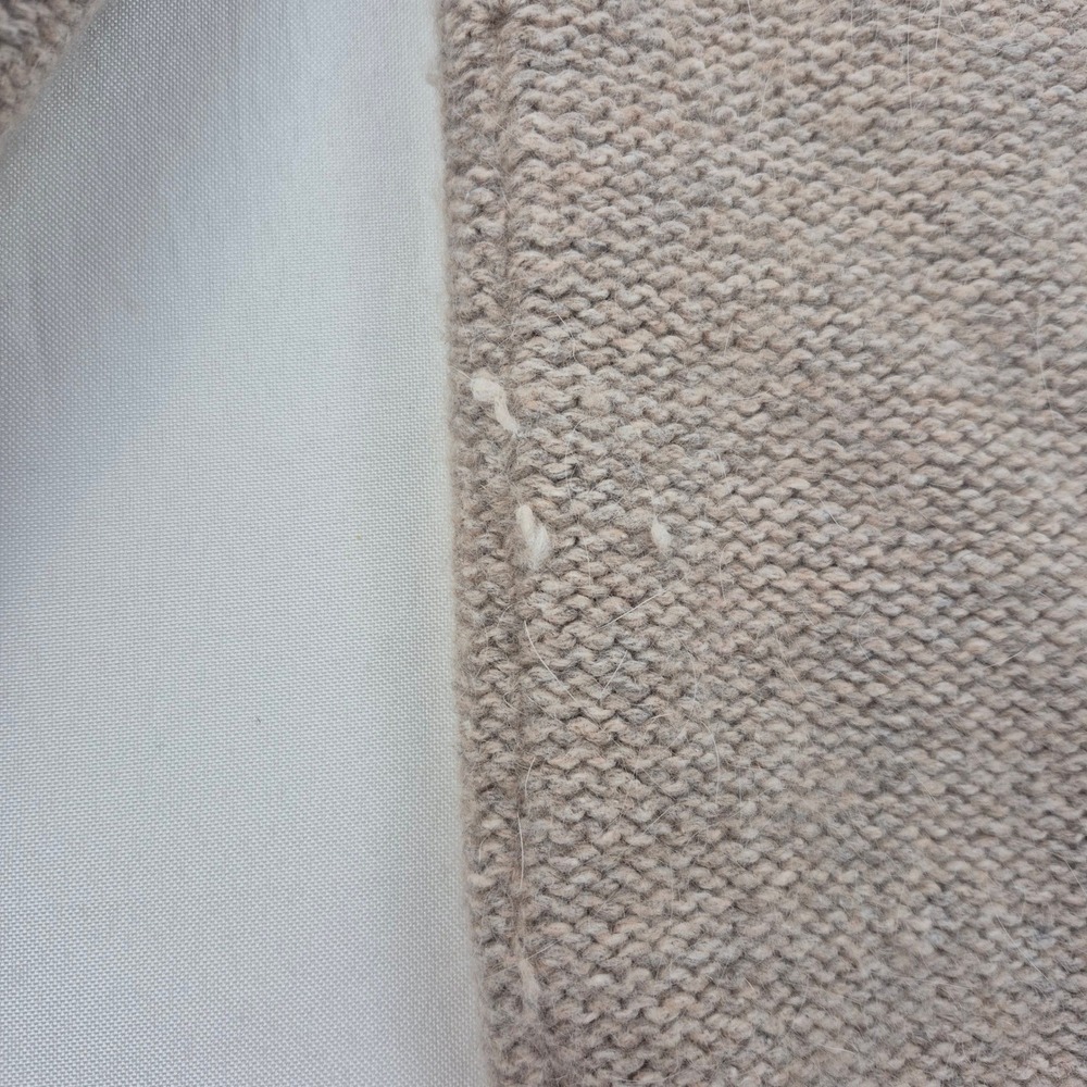 Eddie Bauer Cable Knit Angora Blend Cardigan Sweater Shawl Collar M Beige - Picture 13 of 13